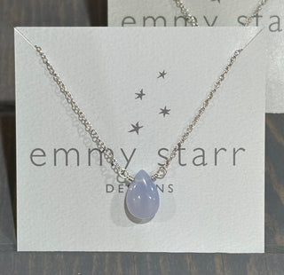 Chalcedony Tear Drop Necklace - Jewelry by emmy starr Piper and Dune