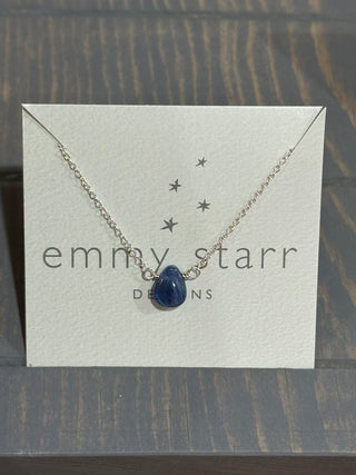 Kyanite Tear Drop Necklace - Jewelry by emmy starr Piper and Dune