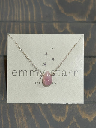 Pink Kunzite Tear Drop Necklace - Jewelry by emmy starr Piper and Dune