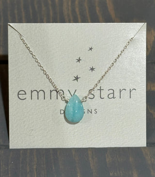 Amazonite Tear Drop Necklace - Jewelry by emmy starr Piper and Dune