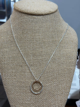 Silver Gold Circle Necklace - Jewelry by emmy starr Emmy Starr