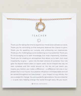 Teacher Necklace | Silver or Gold | Bryan Anthonys Piper and Dune