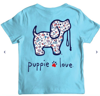 4th of July Pattern Pup Youth T-Shirt | Puppie Love MD-BRAND