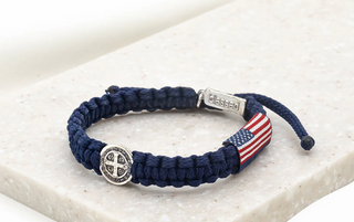 God Bless America Bracelet - Navy My Saint My Hero