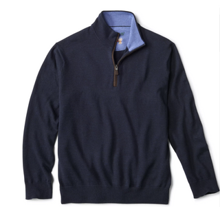 Merino Wool Quarter Zip Sweater 2.0 - Navy | Orvis Orvis