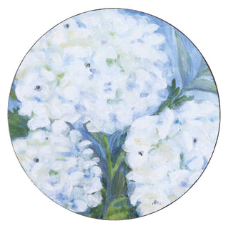 WHITE HYDRANGEA Round Coasters, Set of 4 rockflowerpaper