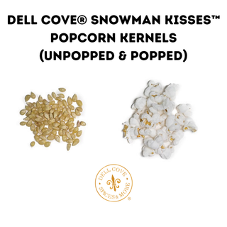 Snowman Kisses Popcorn Kernels - Xmas Christmas - Stocking Gift Dell Cove Spices & More Co.