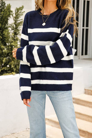 Stripes Knit Pullover Sweater JYYS039 UNISHE