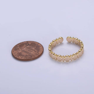 Plain Gold Double Geometric Minimalist Open Adjustable Ring Aim Eternal