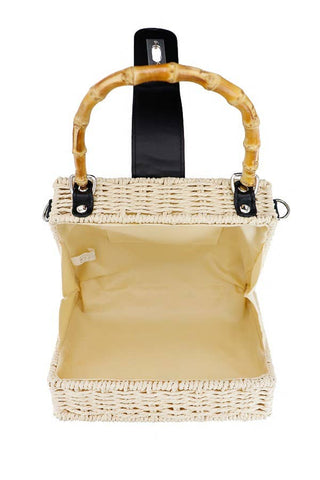 Bamboo Wicker Basket Messenger Bag Cap Zone