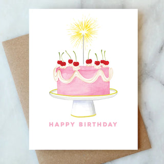 Sparkler Cake Greeting Card Abigail Jayne Design