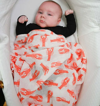 Lobster Sailboat - Baby Swaddle Blanket Set LollyBanks