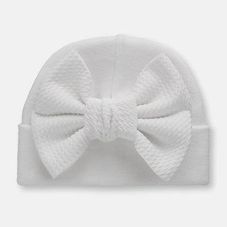 White Poppy Bow Baby Hat | Unique Kidz Unique Kidz