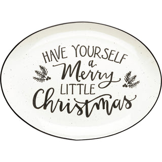 Merry Little Christmas Platter Primitives by Kathy