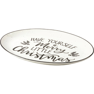 Merry Little Christmas Platter Primitives by Kathy