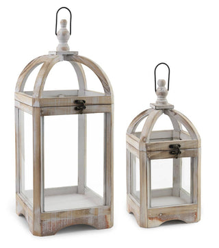 Dandy Dome Wood Lanterns Set of 2 Decorative Accents Boston International