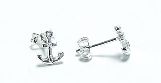 Sterling Silver Anchor Earrings - piper-and-dune - Jewelry