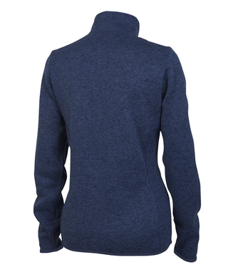 Women's Heathered Fleece Pullover - Heathered Navy Charles River Apparel