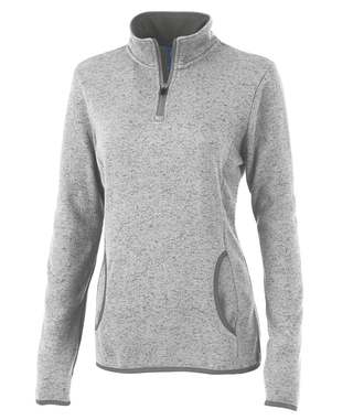 Women's Heathered Fleece Pullover - Heathered Grey Charles River Apparel