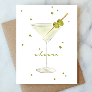 Martini Cheers Greeting Card | Cheers Congrats Card Abigail Jayne Design