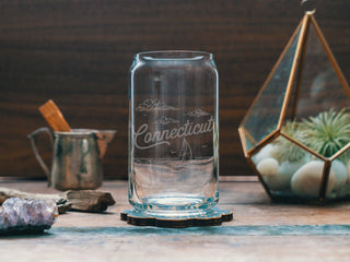 Connecticut State Drinking Glasses: Beer Can Benoit's Design Co.