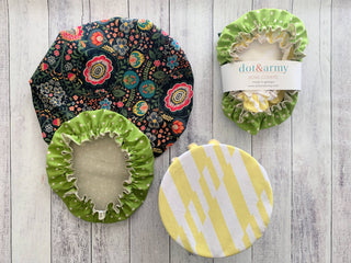 Lark Fabric Reusable Bowl Covers - Set of 3 Dot and Army