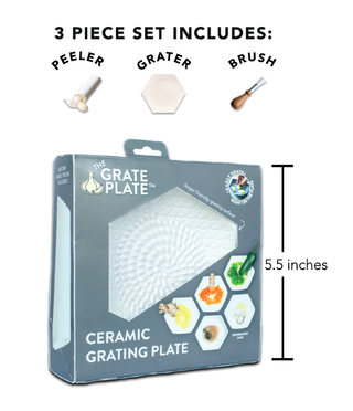 The Grate Plate Blue set with Grater, Garlic Peeler and Brush - Made in  Oregon