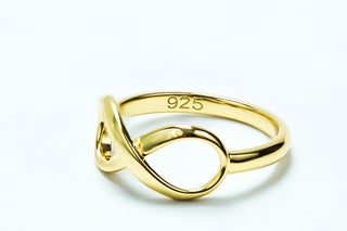 Sterling Silver Yellow Gold Plated Infinity Ring - piper-and-dune - Jewelry