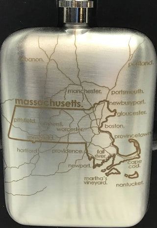 Engraved State Maps Pocket Flasks - piper-and-dune - Home Goods