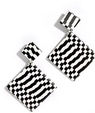 Black & White Checker Earrings - piper-and-dune - Jewelry