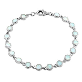 Sterling Silver Round Opal Bracelet Wholesale Sparkle