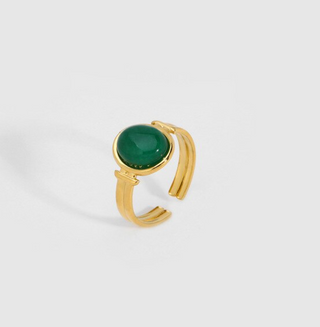Gold Colored Stone Adjustable Ring AliExpress