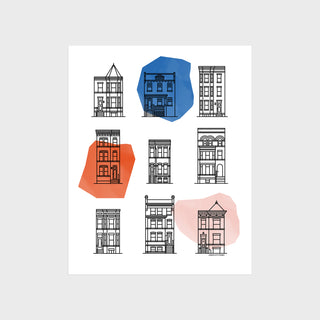 Washington DC Row Houses Print 8" x 10" Lunch City Studio