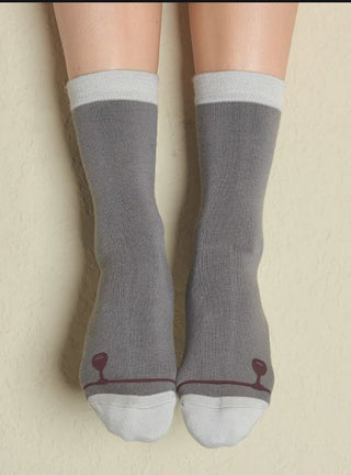 Women's Bamboo Crew Sock - Wine Down: One Size Faceplant Dreams