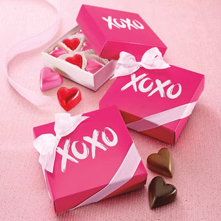 Milk & Dark Chocolate hearts Hugs And Kisses gift box 9 pc. Harbor Sweets