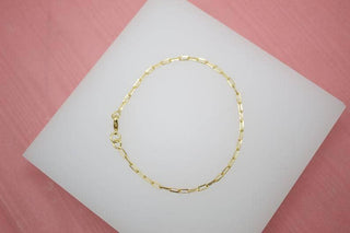 18K Gold Filled 2mm Paper Clip Link Bracelet MIA Jewelry