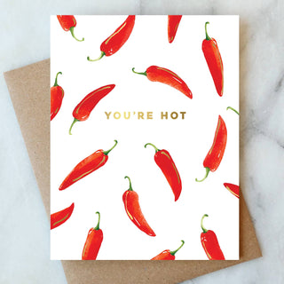 Hot Pepper Love Greeting Card | Valentine Love Friendship Abigail Jayne Design