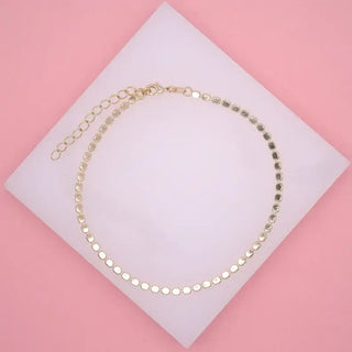 18K Gold Filled Flat Ball Disc Anklet MIA Jewelry