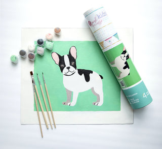 Frenchie French Kids Dog Paint-By-Number Kit Pink Picasso