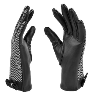 Women's Chevron Leather Gloves - Touch Screen Compatible Selini New York