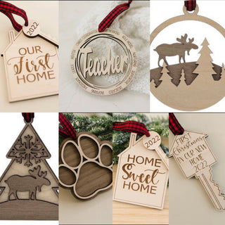 Holiday Ornaments Made of Wood - 22 Styles Woodlander Workshop