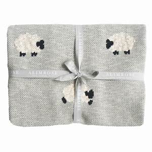 Organic Cotton Baa Baa Blanket - Grey or Pink Alimrose