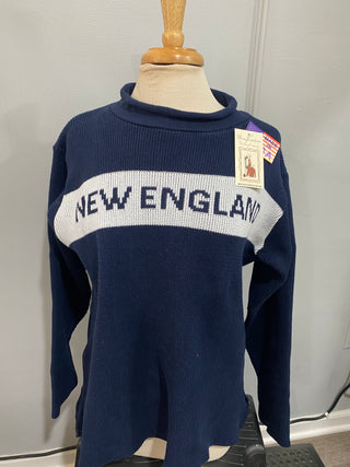 New England Sweater - Navy Blue with White Stripe Binghamton Knitting Co