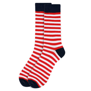 Men's Red & White Stripes Novelty Socks Selini New York