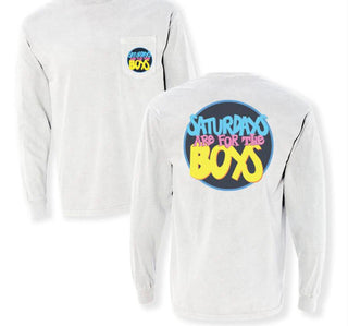 Saturday Is For The Boys Pocket Long Sleeve T-Shirt | Bar Stool Barstool Sports