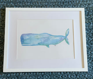 Whale Watercolor Framed Print - Nicole DeSanti Nicole DeSanti