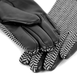 Women's Chevron Leather Gloves - Touch Screen Compatible Selini New York