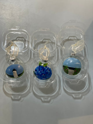 Artisan Made Hand Painted Seascapes Glass Ornaments - 3 Options Amy Rosenthal