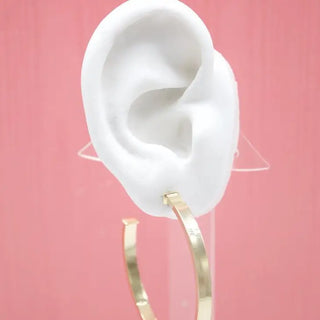 18K Gold Filled Flat Open Hoop Earrings MIA Jewelry