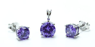 Sterling Silver Amethyst CZ Set - piper-and-dune - Jewelry